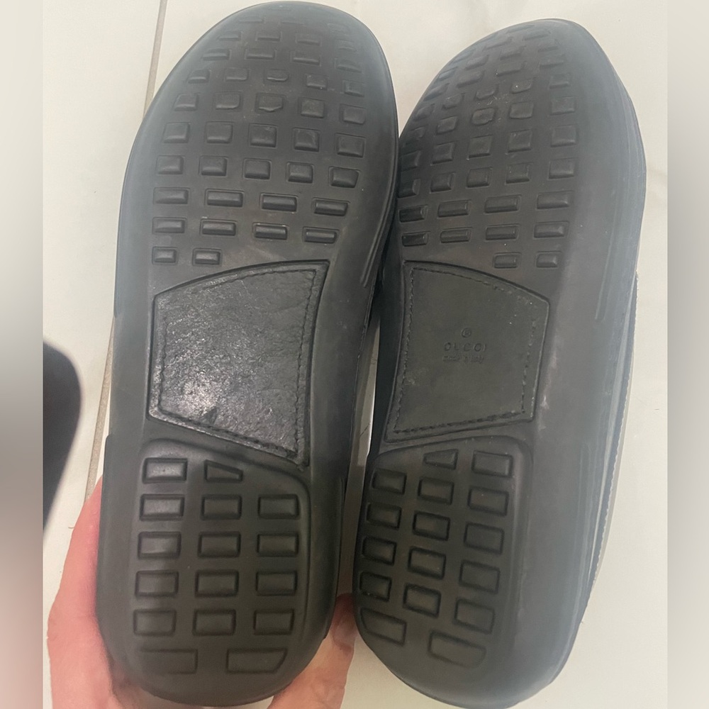 Gucci Black Leather Loafers with Horsebit Gold Hardware - Picture 10 of 11